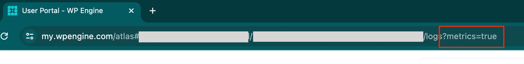 Logs tab in the menu