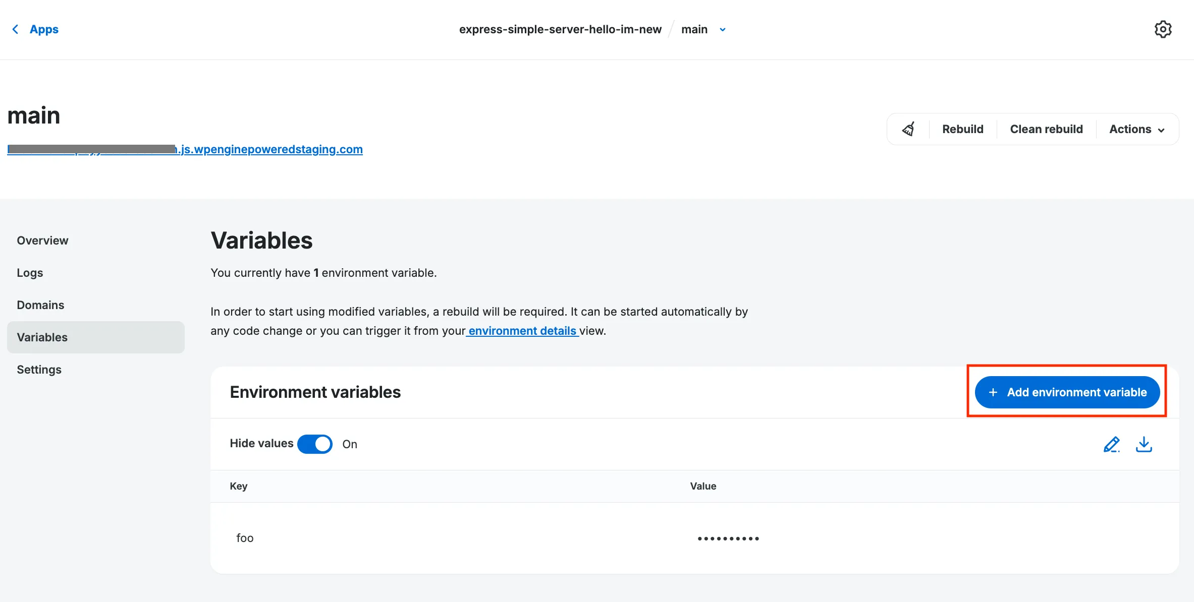 Add environment variable