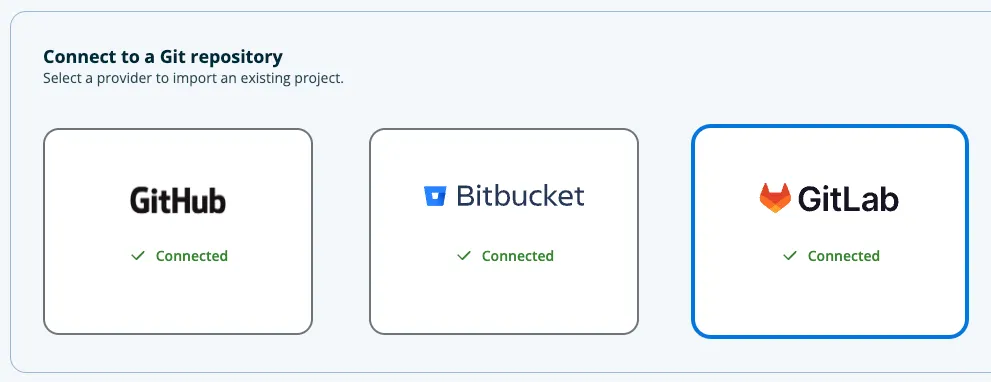 Connected to Git Provider(s)