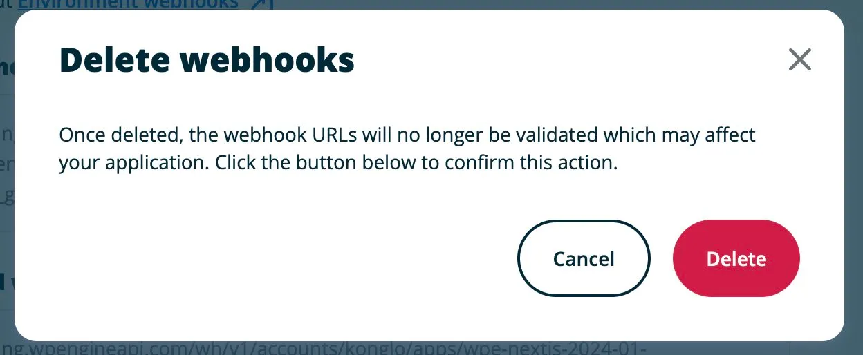 Delete webhook
