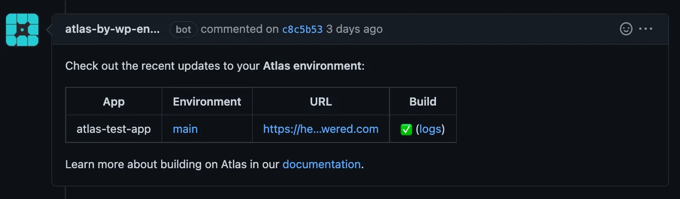 GitHub comment posted by Atlas