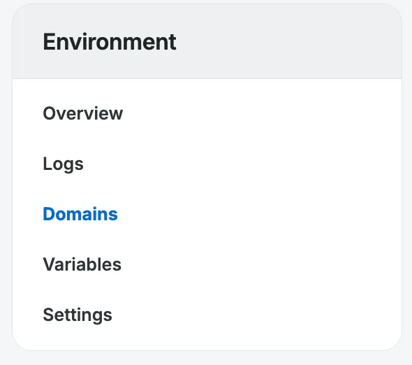 An Headless Platform environment details and the Add domain button