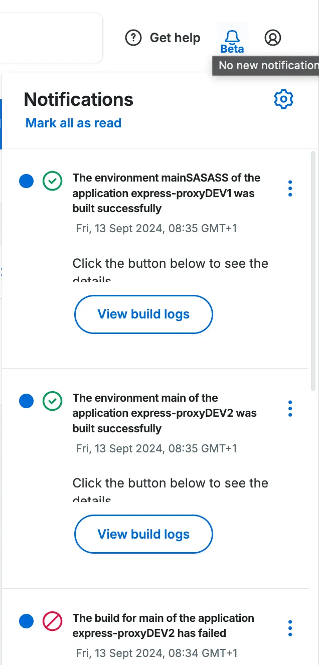 Notifications in Portal