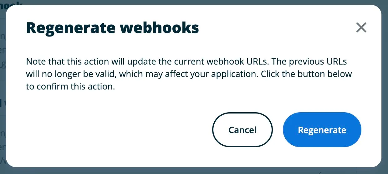 Regenerate webhook