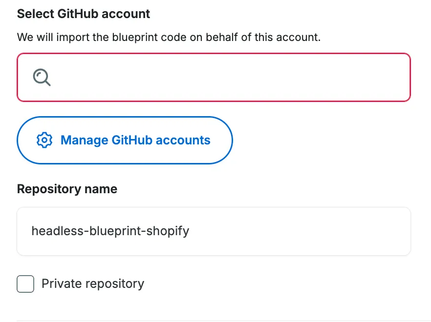 Select your Git Provider account/ namespace