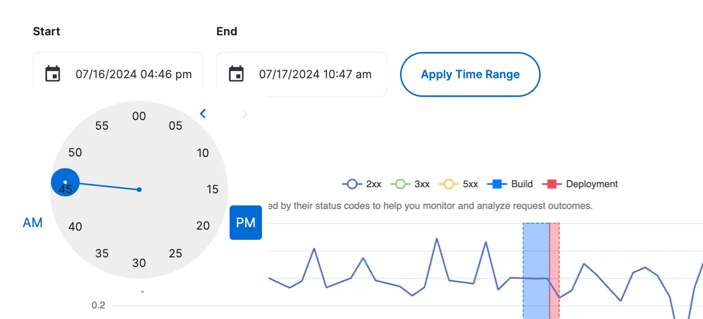 Select the time range