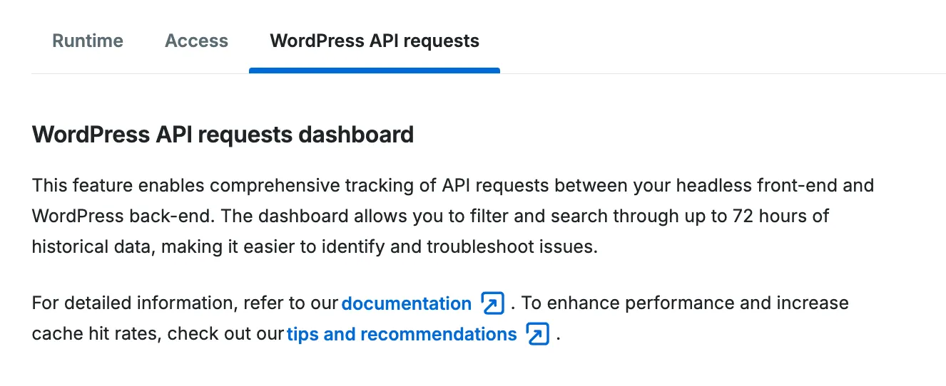Logs tab in the menu