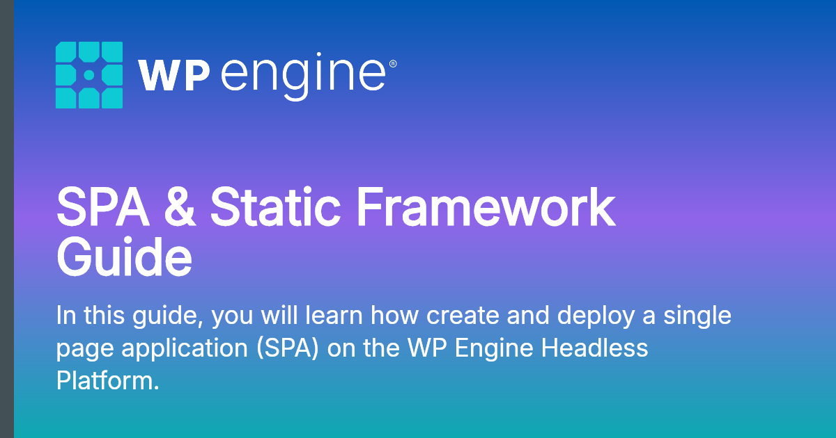 Spqa Model Framework SPA & Static Framework Guide | Documentation