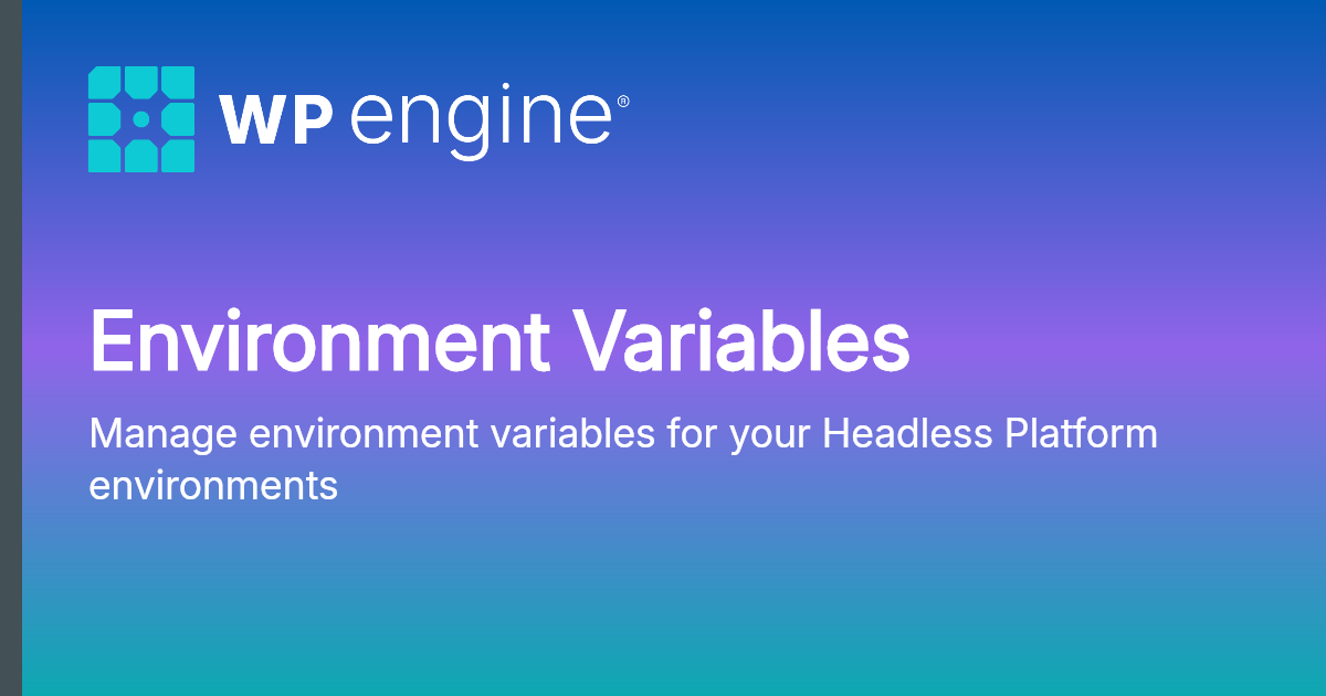 Environment Variables | Documentation