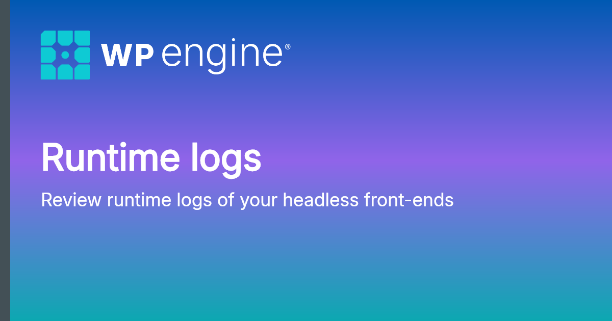 Runtime logs | Documentation
