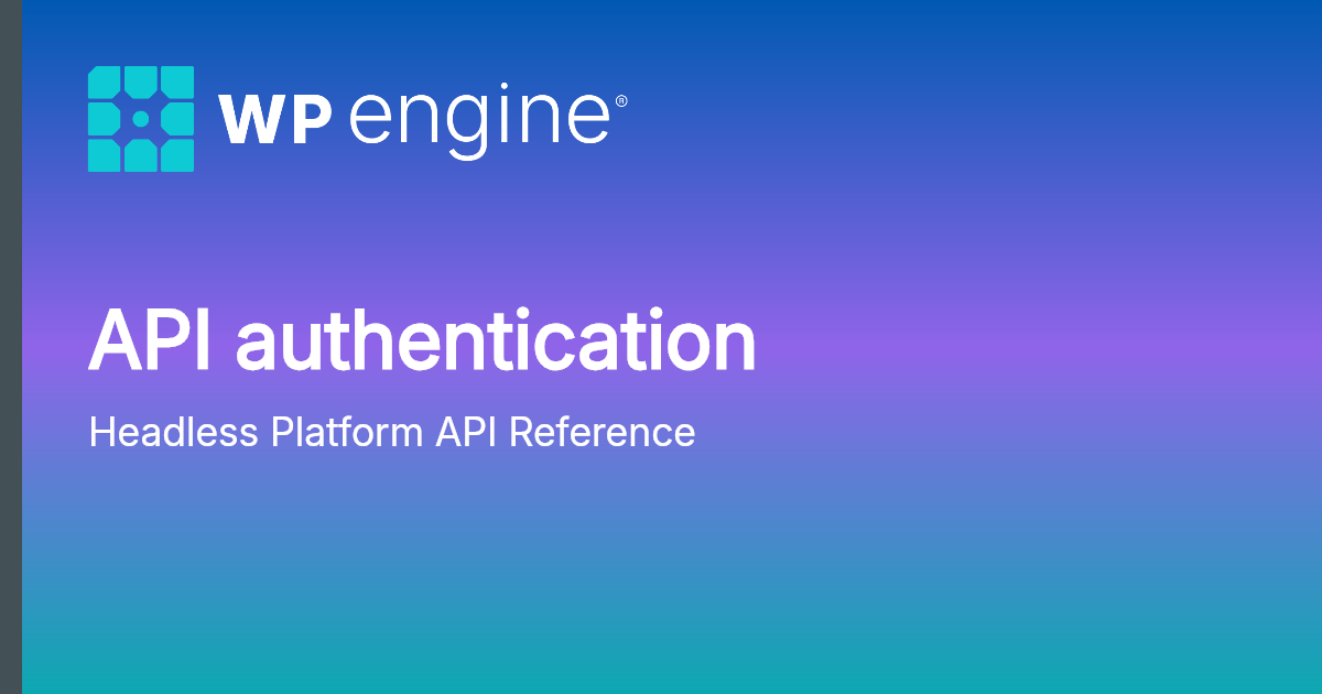 API authentication | Documentation
